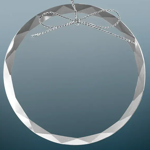 3 1/4" Round Clear Glass Ornament with Silver String